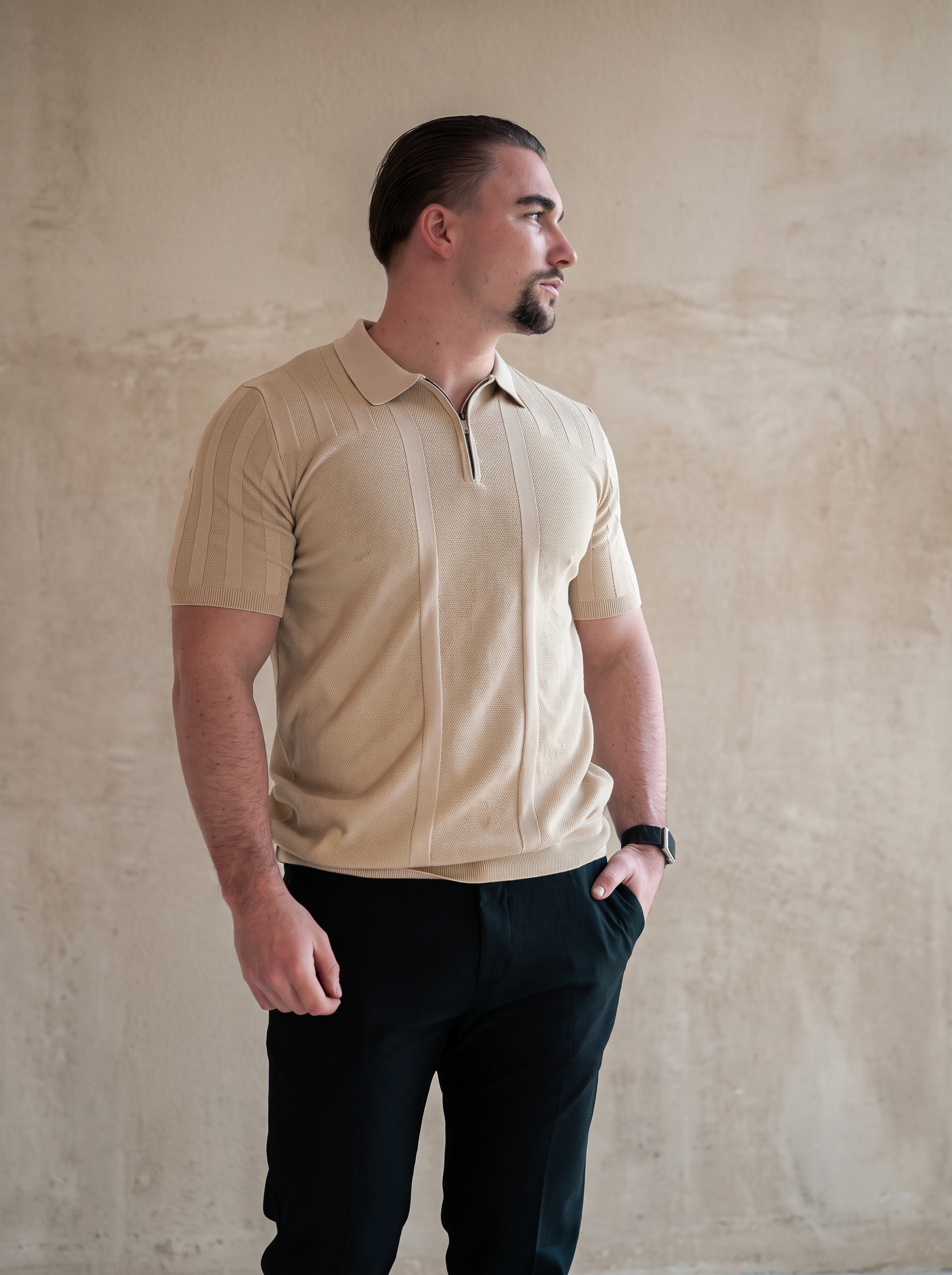The Lucian Zip - Soft Champagne